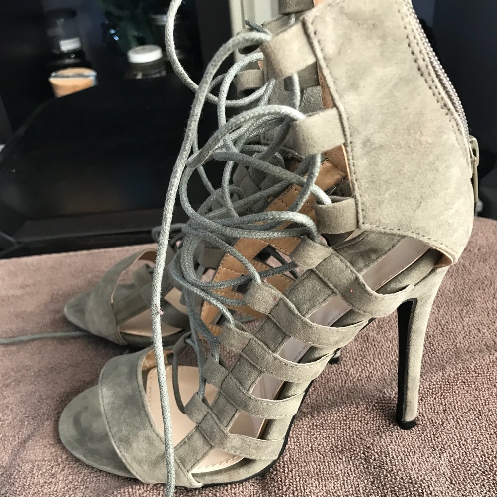 Olive Caged Heel